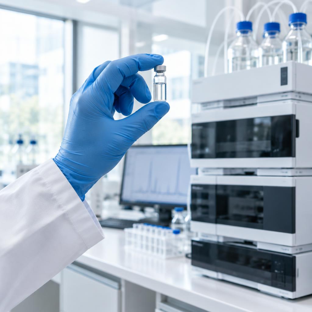 Illustrative laboratory sample inspection with analytical equipment